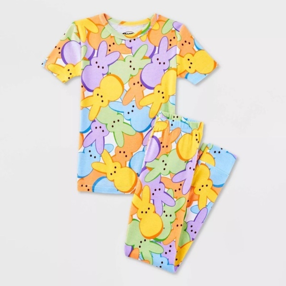 Kids' nwt Peeps Easter 2pc Short Sleeve Pajama Set - Blue/Yellow/Green